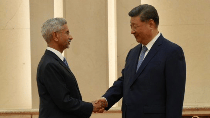 Dr. S. Jaishankar with President Xi Jinping this morning in Beijing along with fellow SCO Foreign Ministers | X\@DrSJaishankar