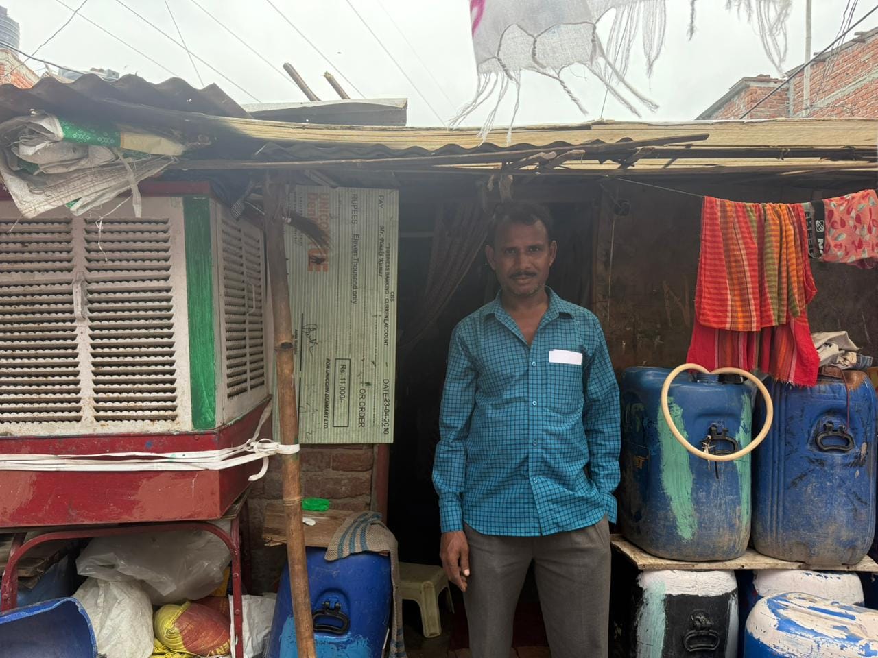 Nabi Hussain outside his house in Jai Hind camp | Mrinalini Dhyani | ThePrint