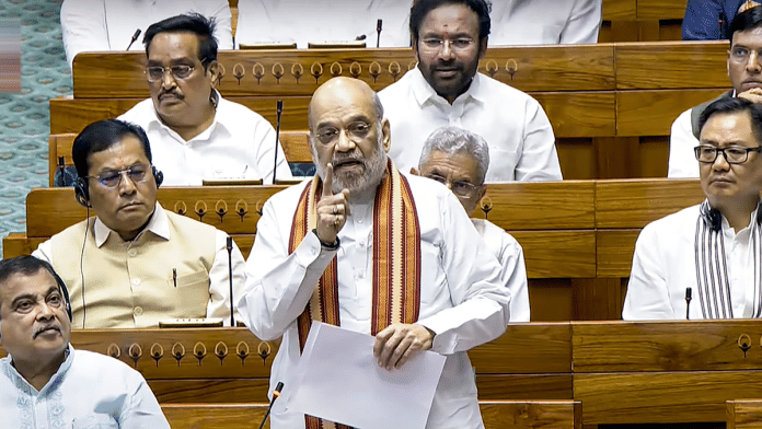 Union Home Minister Amit Shah speaks during a debate in the Lok Sabha on the Pahalgam terror attack and Operation Sindoor, at the Monsoon session of Parliament, in New Delhi, Tuesday, July 29, 2025 | PTI