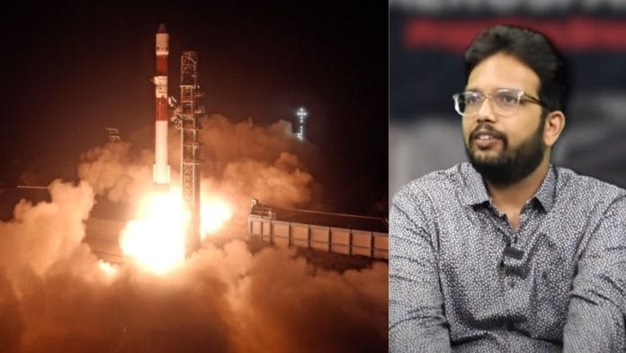 Earlier this year, Bellatrix Aerospace successfully tested its propulsion package, Rudra 1N, during ISRO’s Polar Satellite Launch Vehicle-C60 Orbital Experimental Module, or POEM-4 mission; (R) Co-founder Yashas Karanam | X/@BellatrixAero