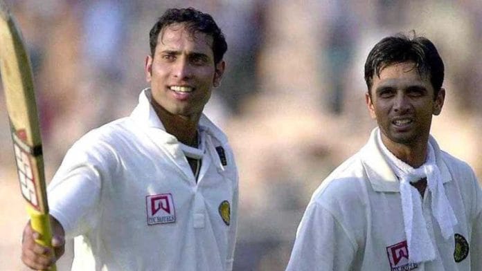 Representational image | VVS Laxman and Rahul Dravid during the 2001 Test match against Australia at the Eden Gardens in Kolkata | Photo: @VVSLaxman281/X