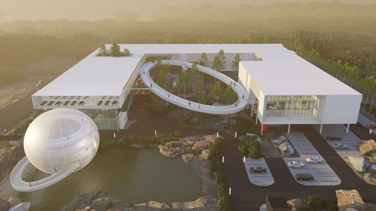 A render of Dhruva Space's 280,000 sq-ft spacecraft manufacturing facility, currently under construction. Located in Shamshabad, Telangana | By special arrangement