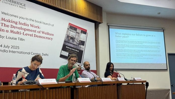 The panel featured prominent voices: economist Jean Drèze, former CEO at Centre for Policy Research, Yamini Aiyar, Data and Data and Political Economy Editor at Hindustan Times, Roshan Kishore, and political scientist Niraja Gopal Jayal | Sagrika Kissu, ThePrint