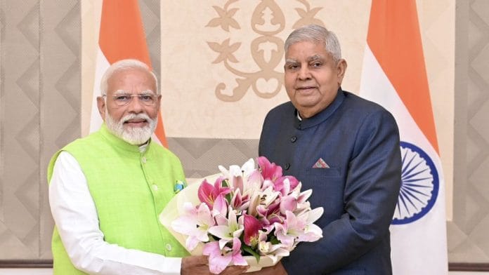 File photo of Narendra Modi and Jagdeep Dhankhar | ANI