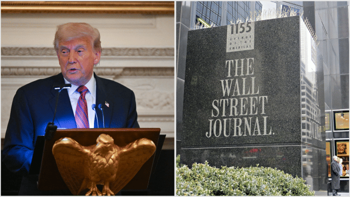 File photo of Donald Trump (left) and New York office of Wall Street Journal (right) | Reuters/Flickr(@John Wisniewski)