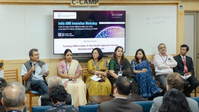 A panel discussion at the India Antimicrobial Resistance Innovation Workshop in Bengaluru Thursday | By special arrangement