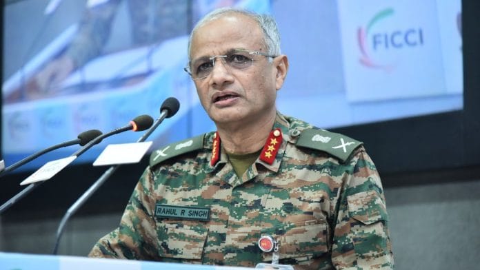 Lieutenant General Rahul R. Singh, Deputy Chief of Army Staff (Capability Development & Sustenance), speaking at a FICCI event Friday | X: @ficci_india
