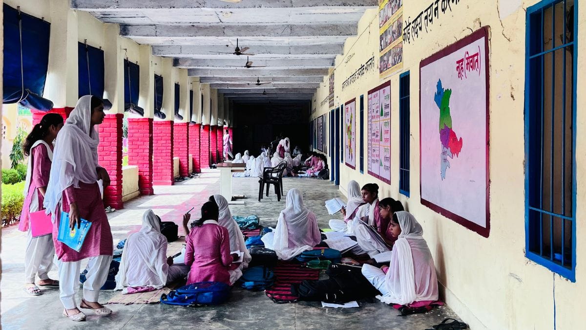 Students at the Government Girls Senior Secondary School in Ferozepur Jhirka | Fareeha Iftikhar | ThePrint