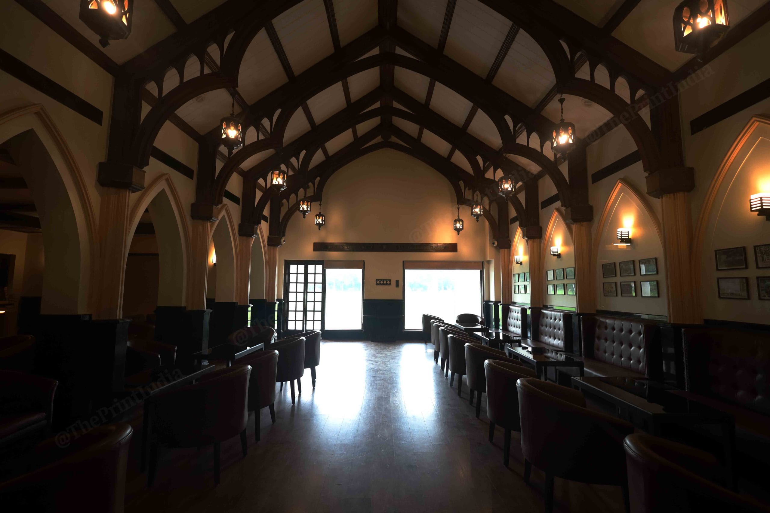 Dining area of the club with arched roof | Photo: Manisha Mondal | ThePrint