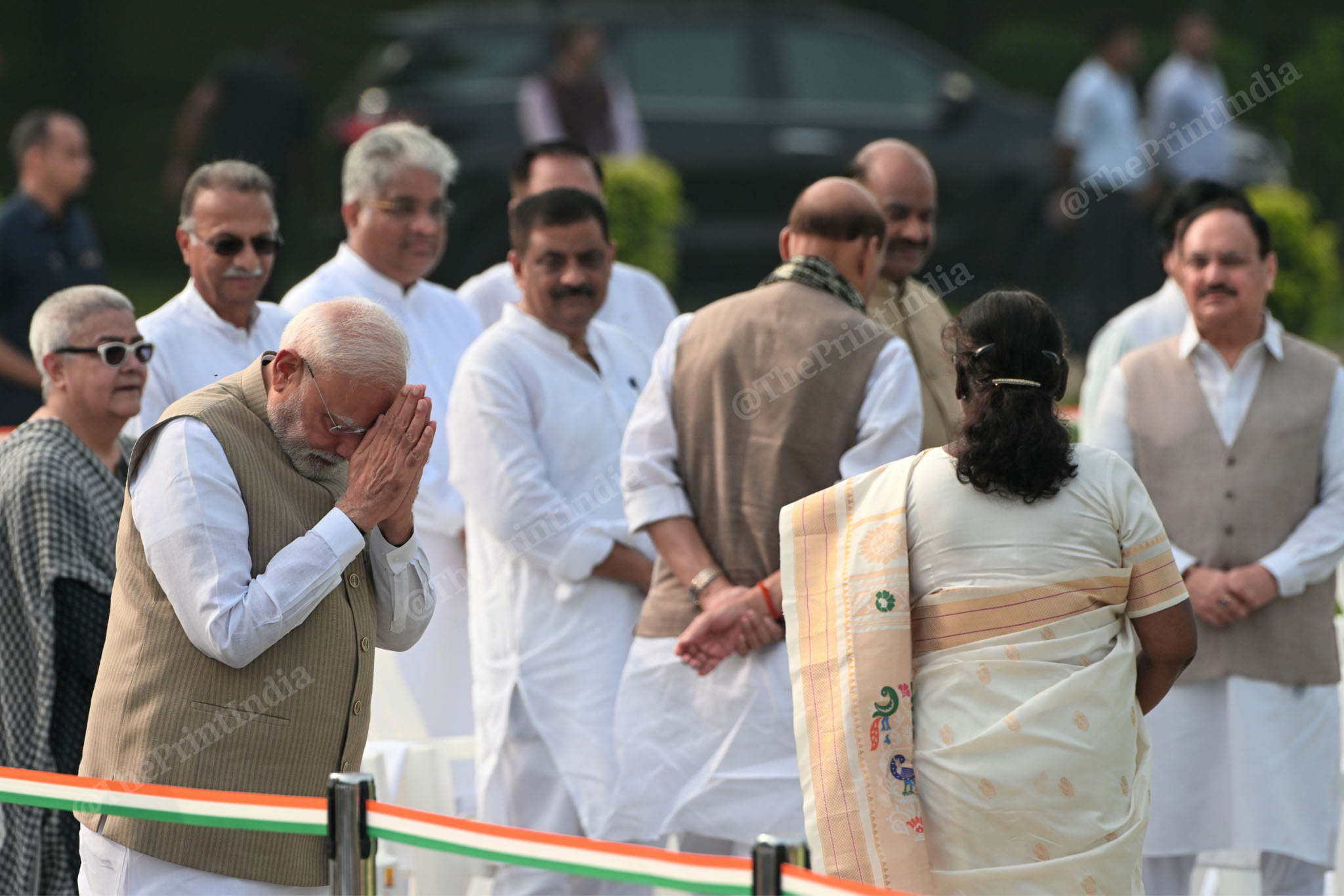 PM modi with a folded hands leaving after pay homage to Former PM on his death anniversary | Suraj Singh Bisht | ThePrint