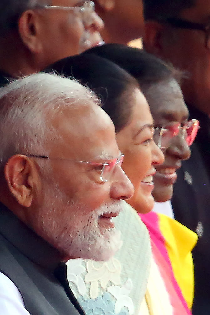 (Left to Right) Prime Minister Narendra Modi along with first lady of Philippines and Indian President Droupadi Murmu at Rashtrapati Bhawan | Praveen Jain | ThePrint