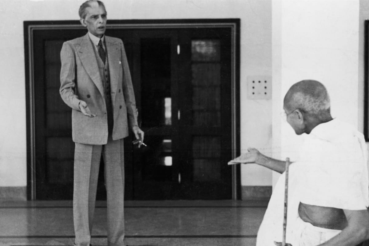 Gandhi and Jinnah having a difference ofopinion, c. 1944 | Kulwant Roy