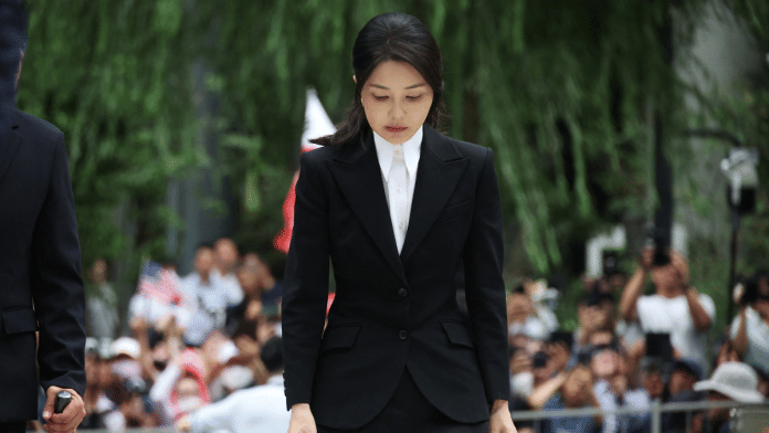 South Korea's former first lady Kim Keon Hee arrives at the special prosecutor's office in Seoul, South Korea, 6 Aug, 2025 | Reuters