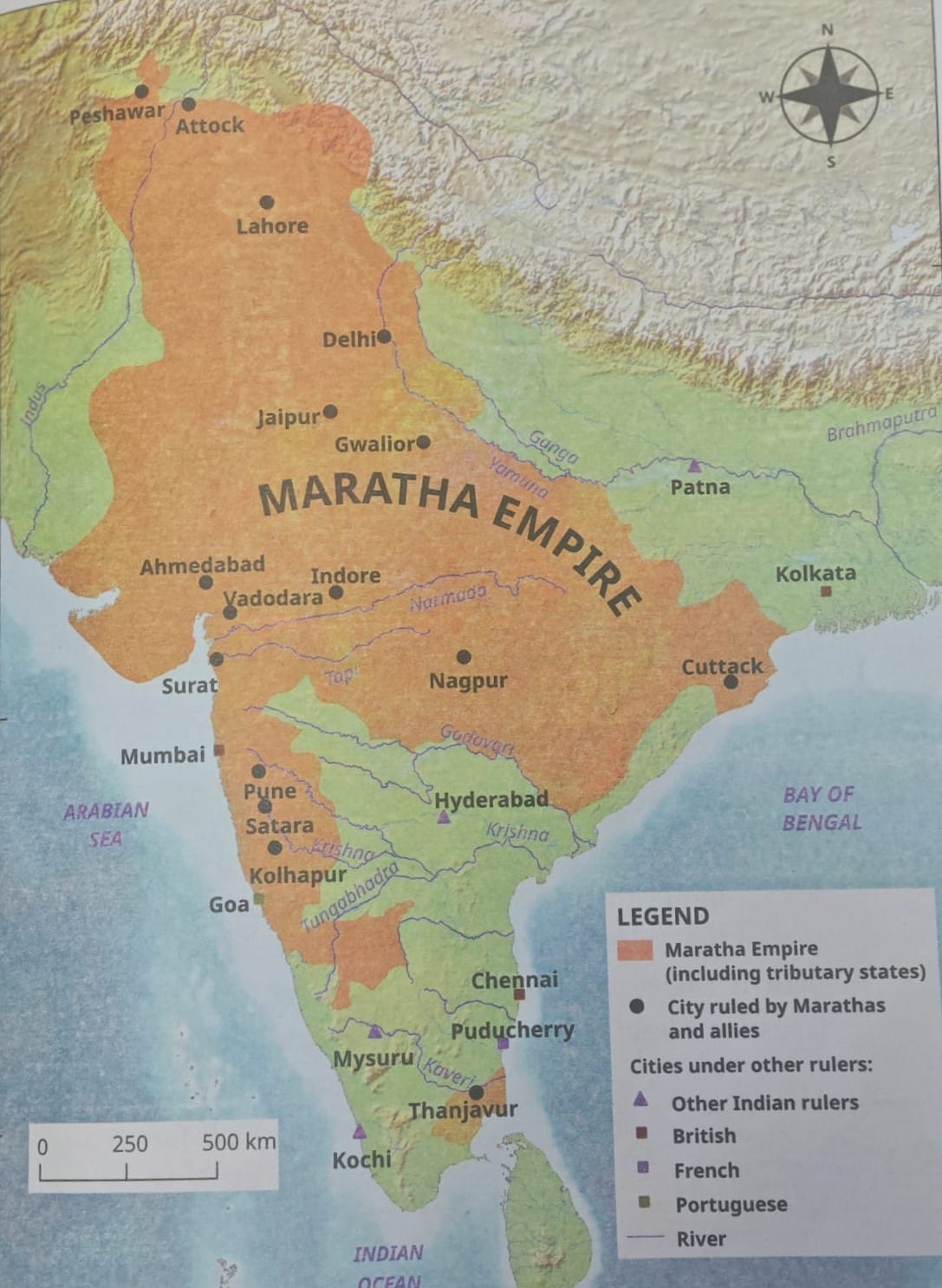 The Maratha Empire, as shown in the NCERT book | Screenshot