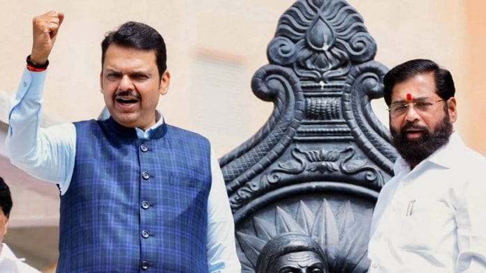 Maharashtra CM Devendra Fadnavis (left) with Deputy CM Eknath Shinde | Photo: ANI