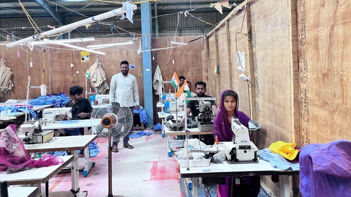 Mohammad Ahsaan at his unit, Safaan Garments, where half of the stitching machines now sit idle in the Chanpatia Startup Zone, Bihar | Fareeha Iftikhar | ThePrint