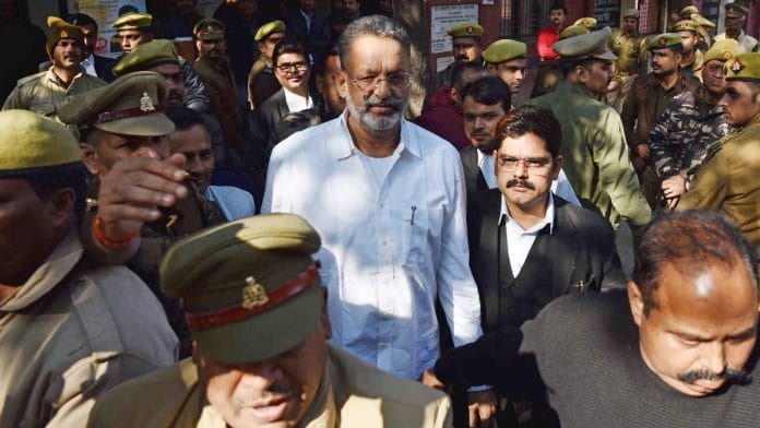 File photo of gangster-turned-politician Mukhtar Ansari | ANI