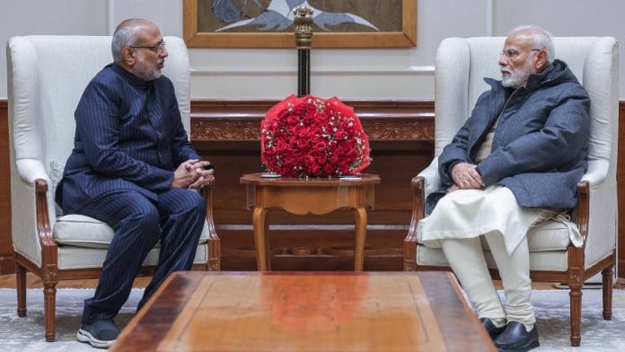 Maharashtra Governor C.P. Radhakrishnan with Prime Minister Narendra Modi | Photo: ANI