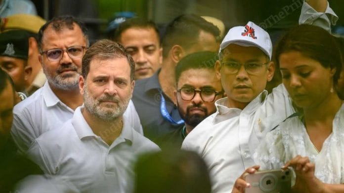 Rahul Gandhi at the march | Ankit Roy | ThePrint