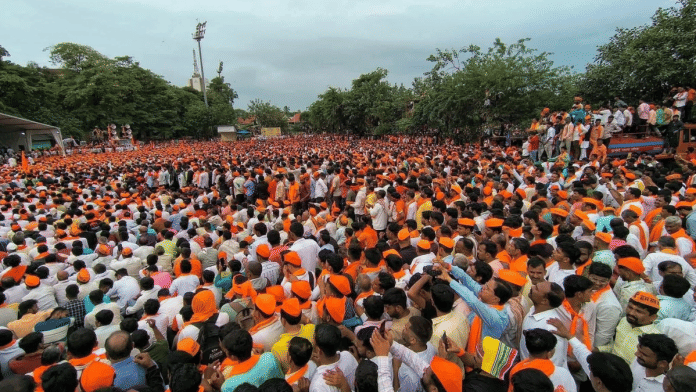 Maratha quota agitators gathered in large numbers at Mumbai's Azad Maidan | By special arrangement