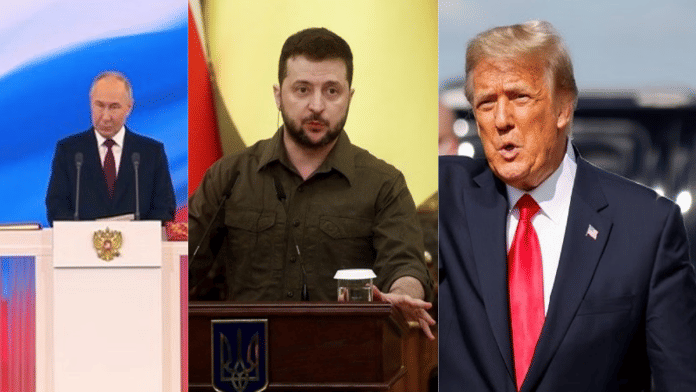 File Photo of US President Donald Trump, Russian President Vladimir Putin and Ukraine President Volodymyr Zelenskyy