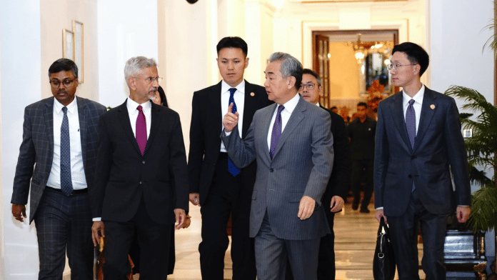 External Affairs Minister S Jaishankar with his Chinese counterpart Wang Yi in New Delhi | X/@DrSJaishankar
