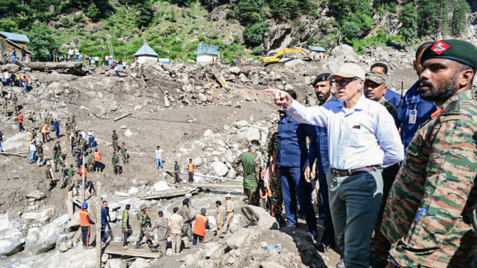 J&K Chief Minister Omar Abdullah during his visit to Kishtwar to assess damage caused by flash flood 16 August X/@CM_JnK