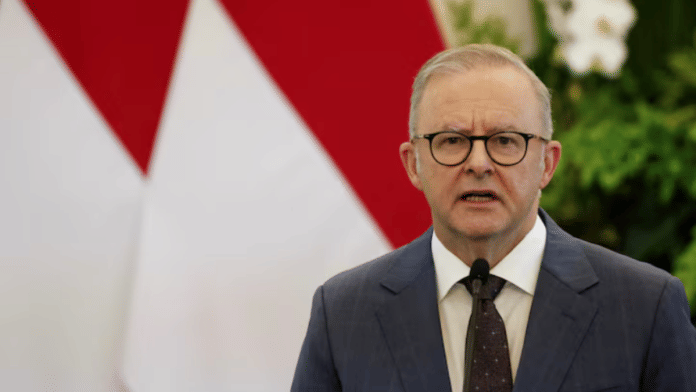 Australia's Prime Minister Anthony Albanese speaks during a press conference with Indonesian President Prabowo Subianto (not pictured) at the Merdeka Palace in Jakarta, Indonesia May 15, 2025. | Reuters