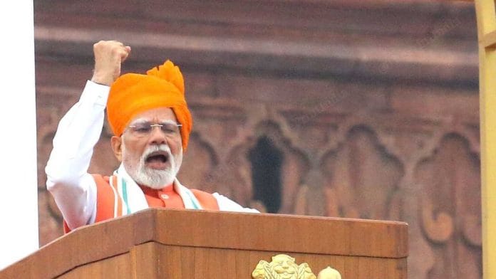 PM Modi at Red Fort, Delhi Friday | Praveen Jain | ThePrint