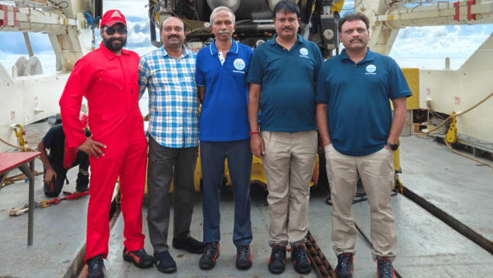 (From left to right) National Institute of Ocean Technology engineers Jatinder Pal Singh, Paliniappan, Sathianarayanan, G. Harikrishnan and R Ramesh | By special arrangement