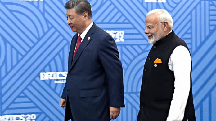File photo of Prime Minister Narendra Modi with Chinese President Xi Jinping on the sidelines of the 16th BRICS Summit, in Kazan | ANI