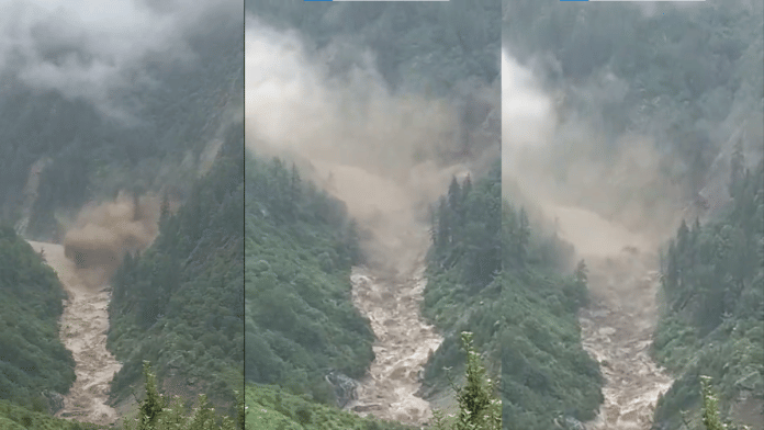 Cloudburst at Sukhi top, Uttarakhand | X/@Bharatvasi6