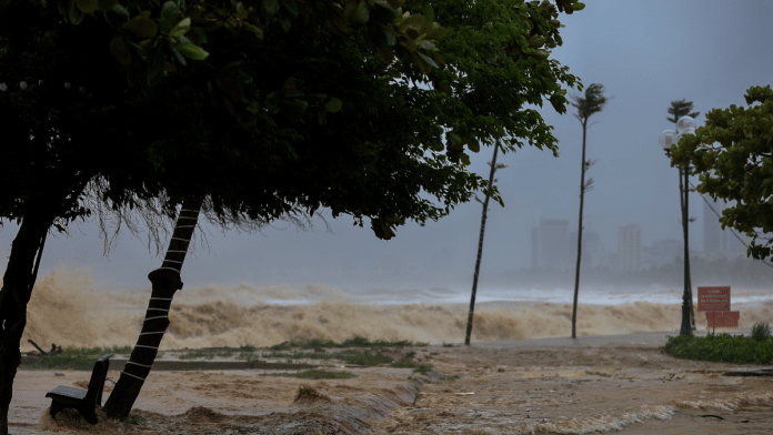 Waves approach Cua Lo beach, while Typhoon Kajiki approaches Nghe An province, Vietnam, 25 Aug, 2025 | Reuters
