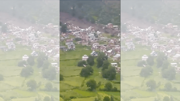 Visual of the cloudburst in Jammu's Kishtwar district | Screenshot | X\@KhajuriaManu