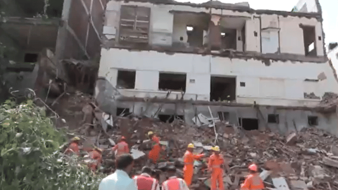 NDRF personnel conduct search and rescue operation after a three-storey building collapses in Daryaganj, Delhi | X/@ANI