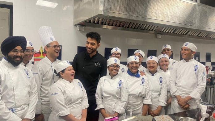 Ranveer Brar's with the culinary students at Le Cordon Bleu (LCB), the GD Goenka Group’s hospitality and culinary institute in Gurugram | Triya Gulati, ThePrint