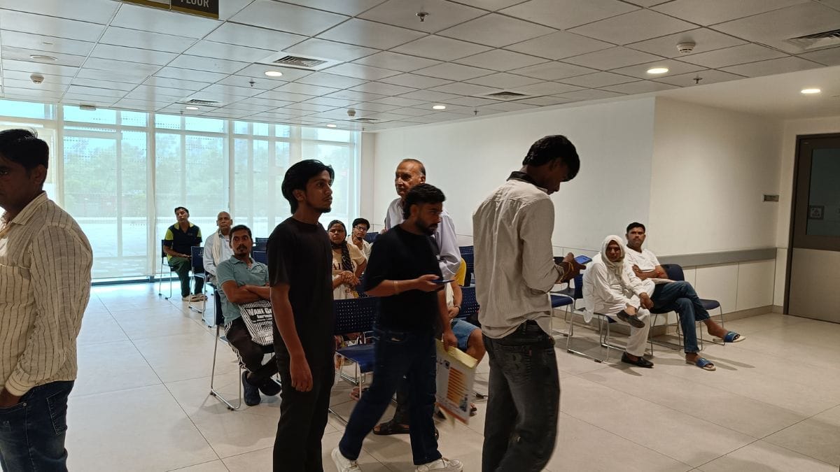 Patients waiting at the Ayushman ward in the Faridabad's largest Amrita Hospital which was inaugurated by PM Modi | Photo: Krishan Murari/ThePrint