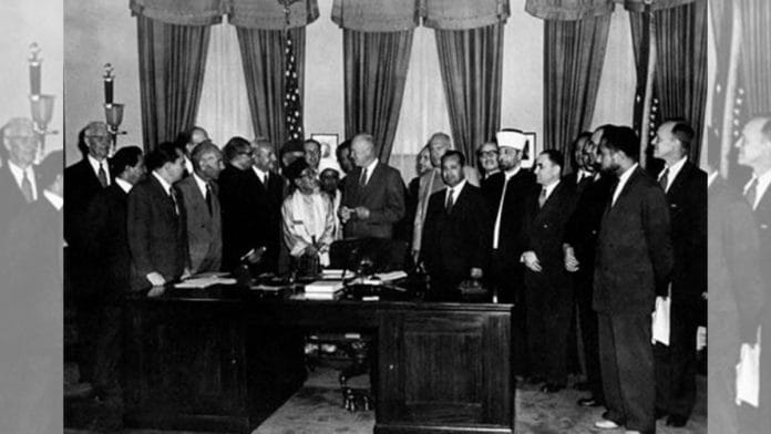 Said Ramadan, a preeminent leader of the Muslim Brotherhood, met US President Dwight Eisenhower with a delegation of anti-Communist clerics in 1953. The following year, he was granted asylum in Germany