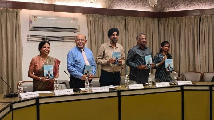 Panellists at the book launch at IIC
