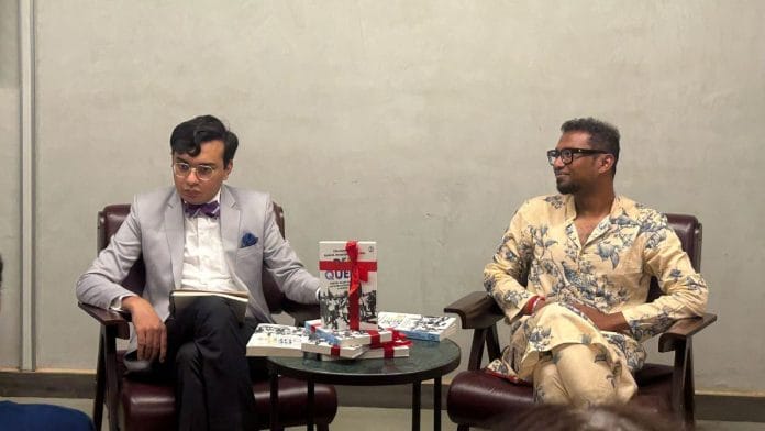 Rohit K Dasgupta (right) in conversation with Rohin Bhatt at the LGBTQIA+ Centre, New Delhi