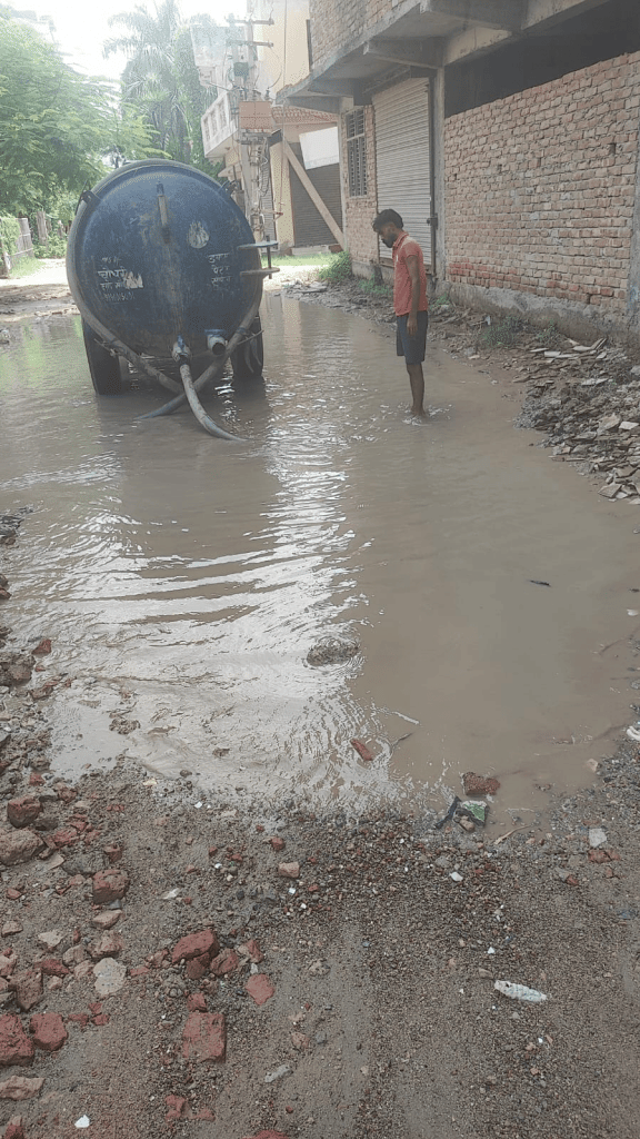 Road outside Seema Nain's house in New Palam Vihar in Sector 110.