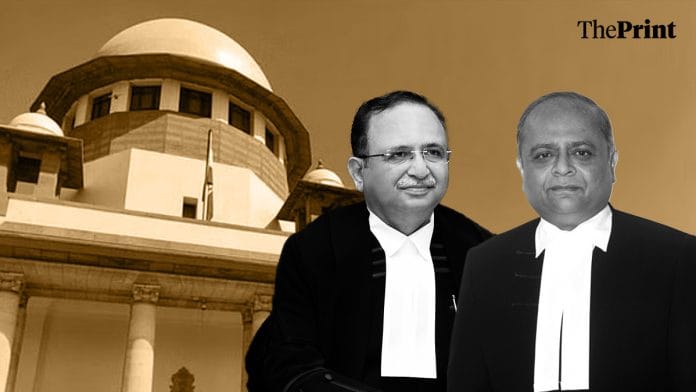 SC Collegium recommended elevation of Justices Vipul Pancholi and Alok Aradhe to top court Monday | Illustration: Shruti Naithani | ThePrint