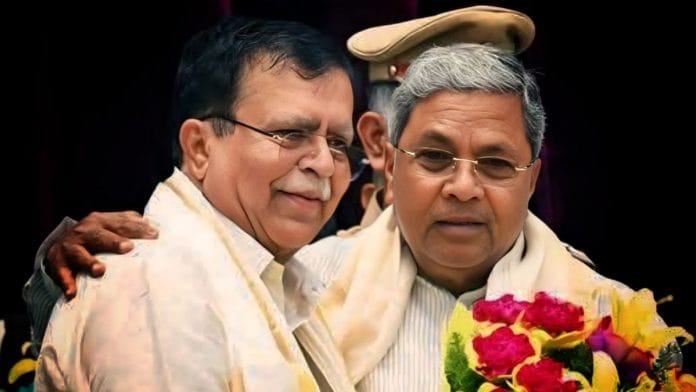 K.N. Rajanna, the Karnataka minister for cooperation, with CM Siddaramaiah | X/@KNRajanna_Off