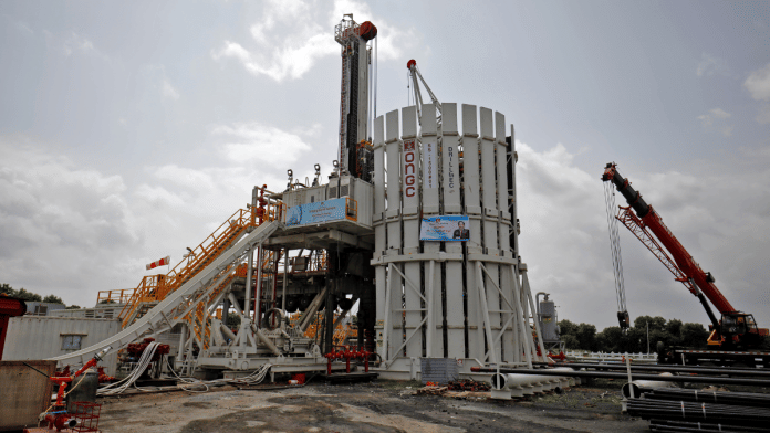 File photo | An oil rig manufactured by Megha Engineering and Infrastructures Limited (MEIL) at an Oil and Natural Gas Corp (ONGC) plant, during a media tour of the plant in Dhamasna village in the western state of Gujarat, India, August 26, 2021 | Reuters