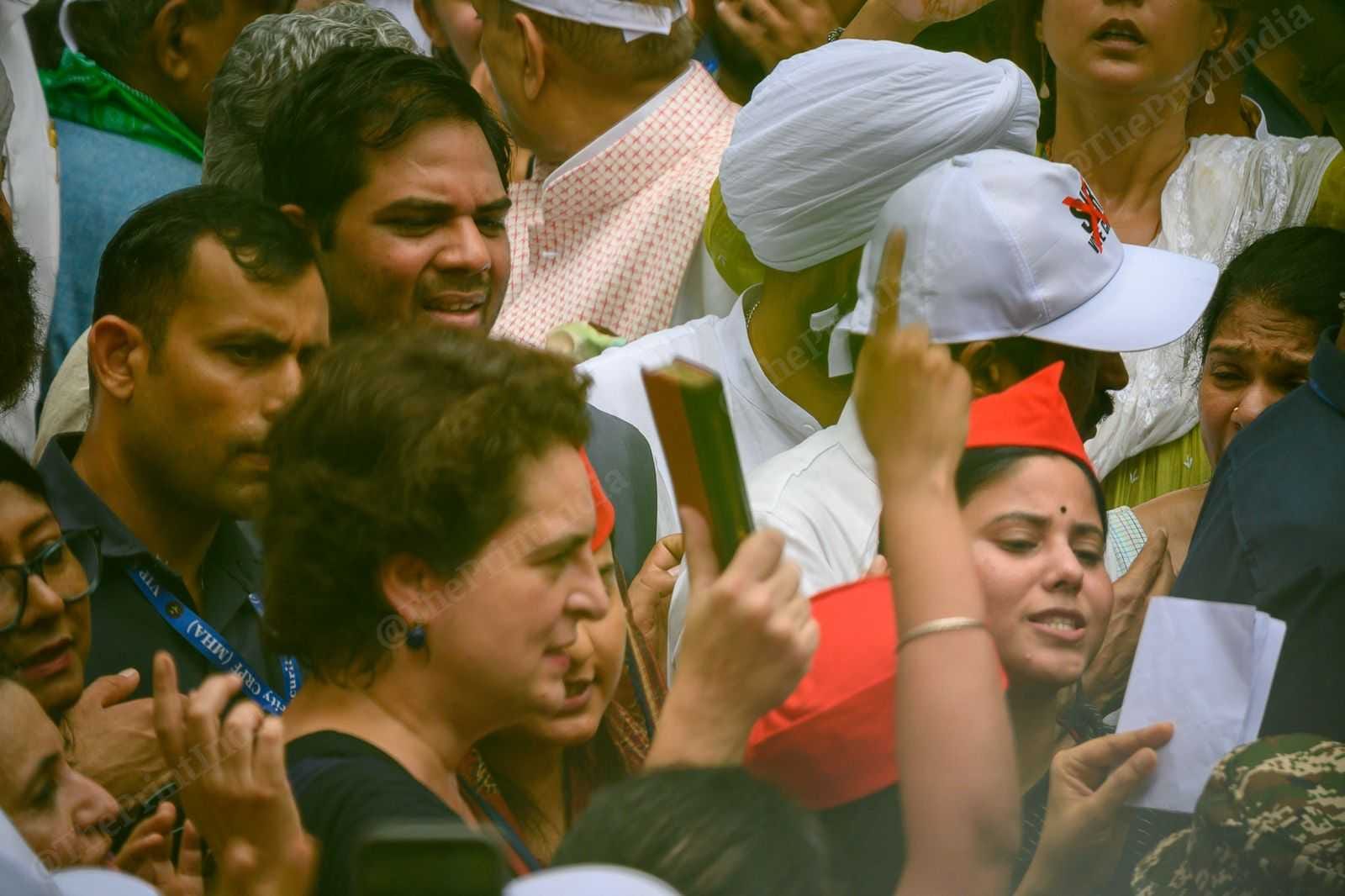 Priyanka Gandhi in the crowd | Praveen Jain | ThePrint