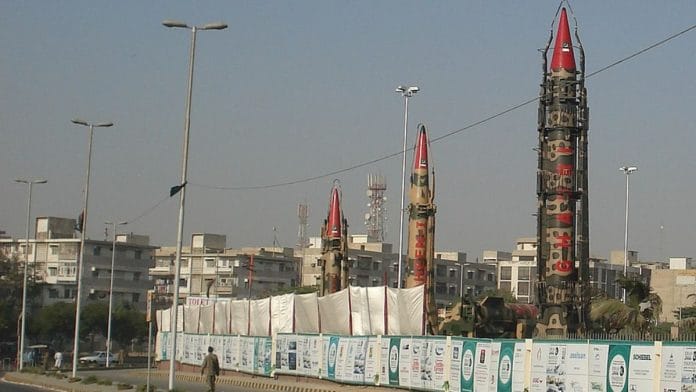 Representational image | Paksitan's Ghauri–I (first on right) on display at IDEAS exhibition in Karachi in 2008 | Wikipedia Commons