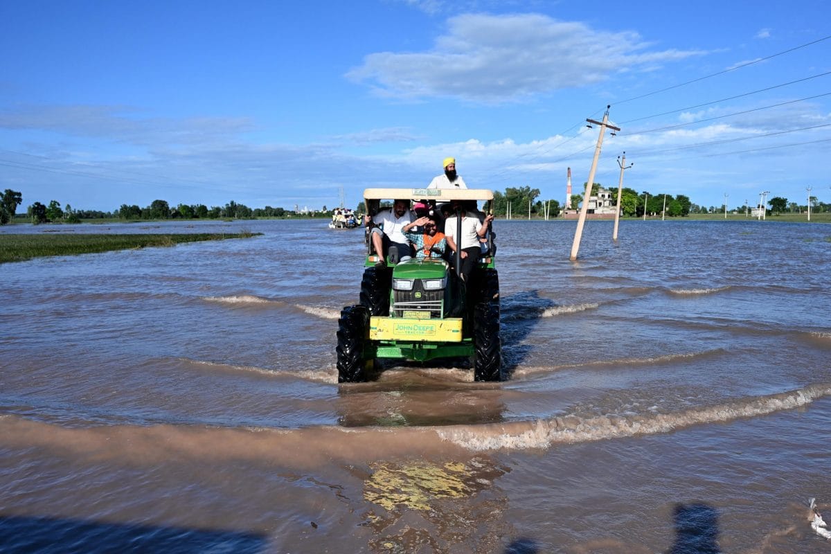 Trucks with critical supplies going to the villages affected by the Punjab flood | Suraj Singh Bisht | ThePrint