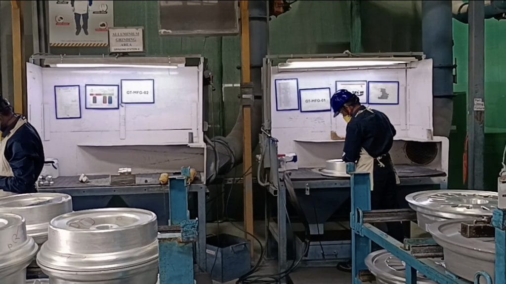 Workers at the forging facility in Aequs