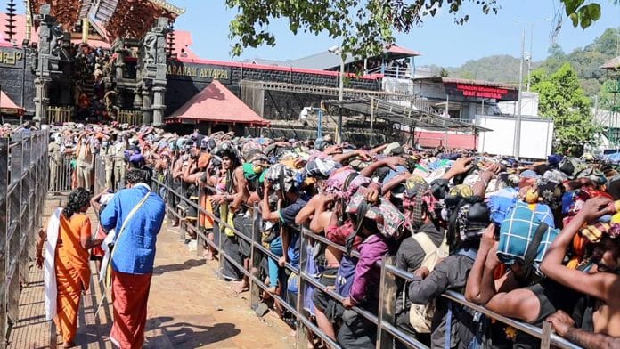 Devotees throng the Sabarimala temple in Kerala’s Pampa, dedicated to the god Ayyappa | Photo: ANI