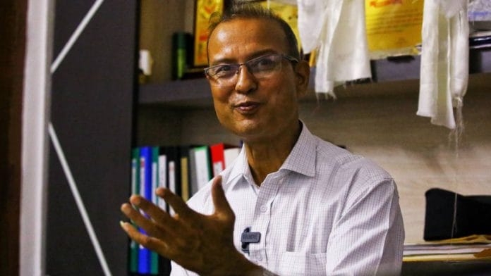 Nepal’s former minister of law, justice and parliamentary affairs Govinda Bandi at his office in Kathmandu | Photo: Manisha Mondal/ThePrint